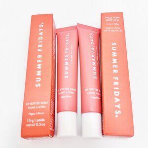 Poppy (2 pack) Summer Fridays Lip Butter Balm Conditioning Lip Mask New in box